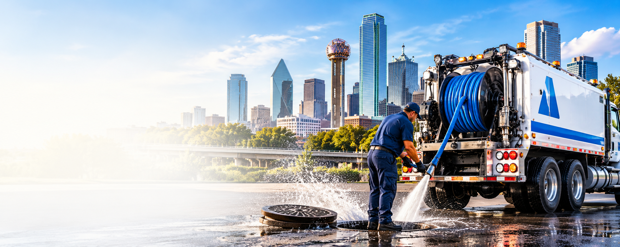 Dallas hydro jetting truck and technician